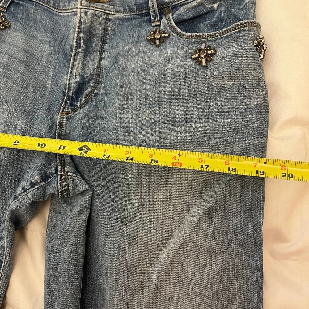 Ann Taylor Loft JEWELED Relaxed Denim Jeans Size 31/12T
